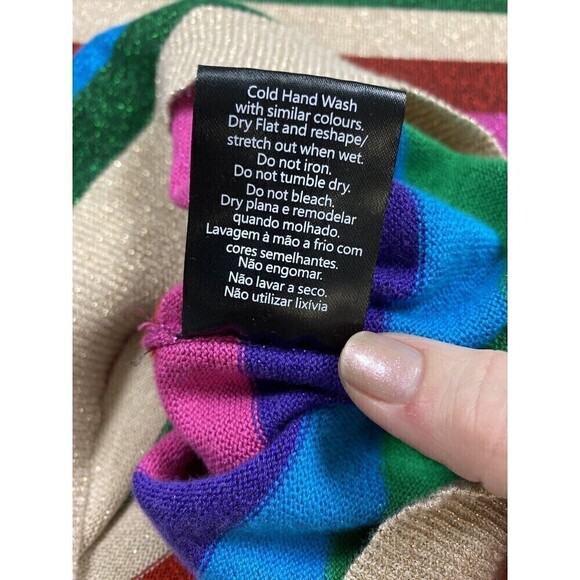 Modcloth Sugarhill Brighton Alex Rainbow Stripe Metallic Sweater Plus Size 20 - Picture 10 of 12